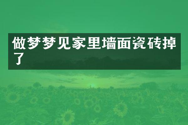 做梦梦见家里墙面瓷砖掉了