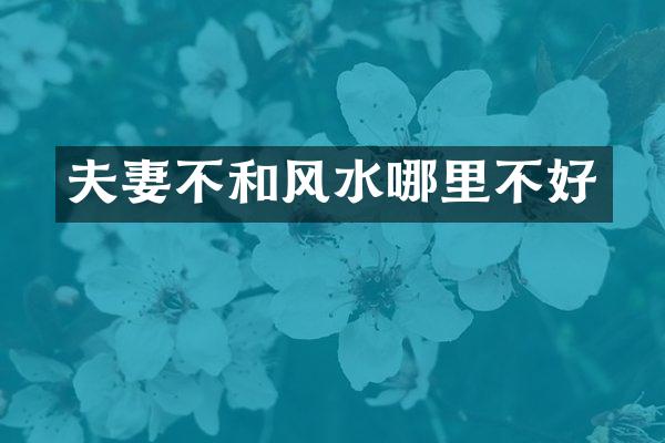 夫妻不和风水哪里不好
