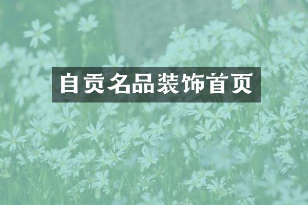 自贡名品装饰首页