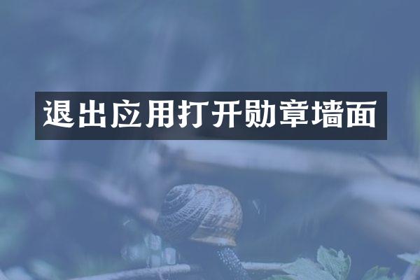 退出应用打开勋章墙面