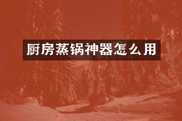 厨房蒸锅神器怎么用