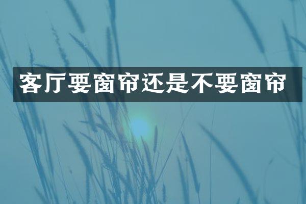 客厅要窗帘还是不要窗帘
