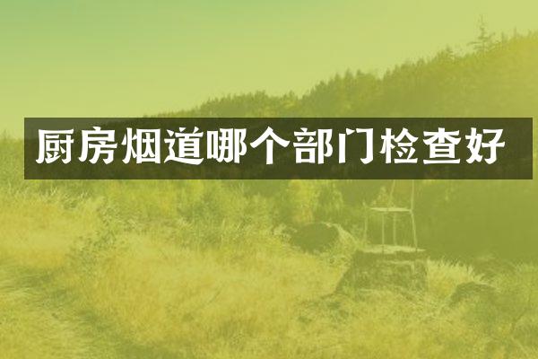 厨房烟道哪个部门检查好