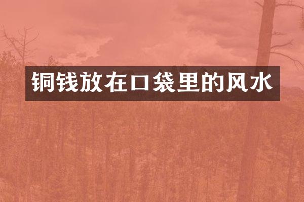 铜钱放在口袋里的风水