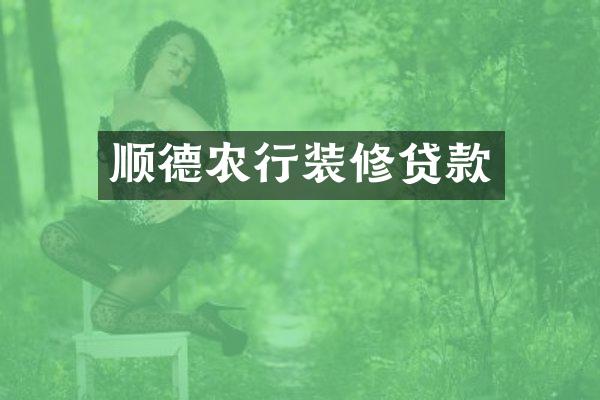 顺德农行装修贷款