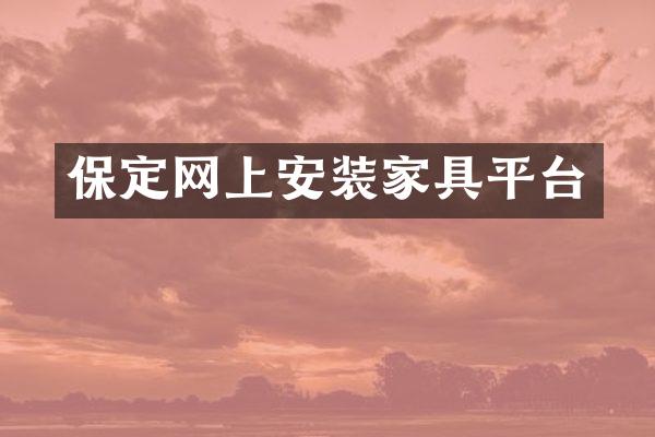 保定网上安装家具平台