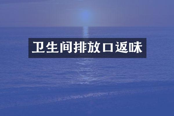 卫生间排放口返味