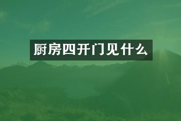 厨房四开门见什么
