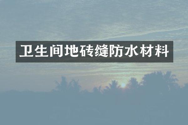 卫生间地砖缝防水材料