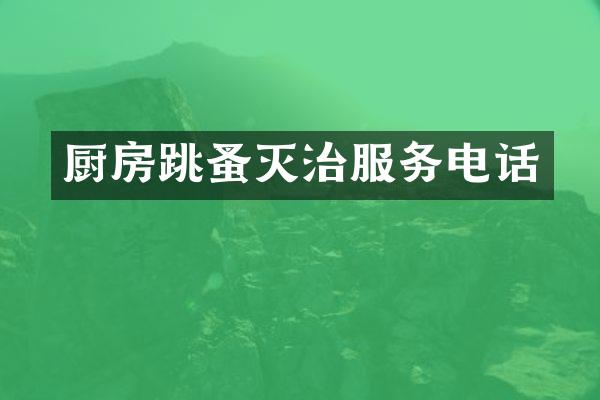 厨房跳蚤灭治服务电话