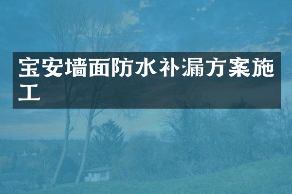 宝安墙面防水补漏方案施工