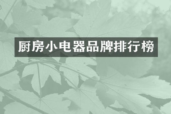 厨房小电器品牌排行榜