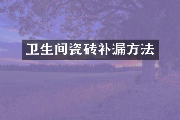 卫生间瓷砖补漏方法