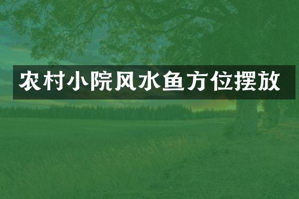 农村小院风水鱼方位摆放
