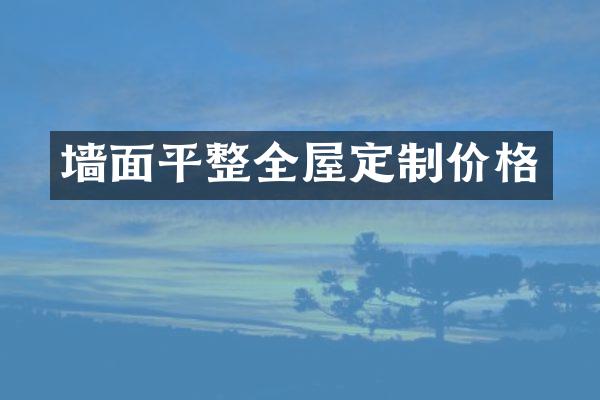 墙面平整全屋定制价格