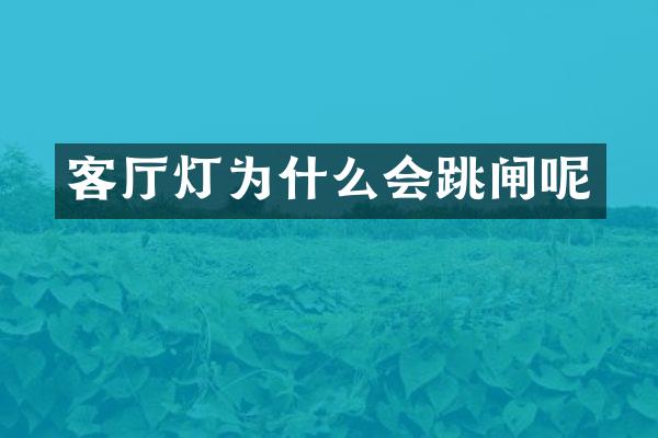 客厅灯为什么会跳闸呢
