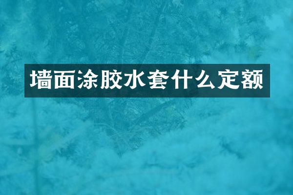 墙面涂胶水套什么定额