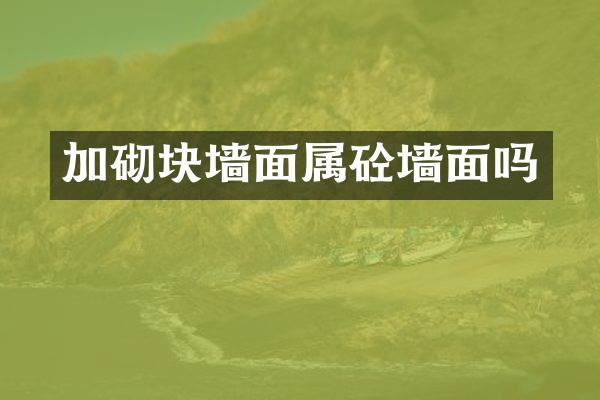 加砌块墙面属砼墙面吗