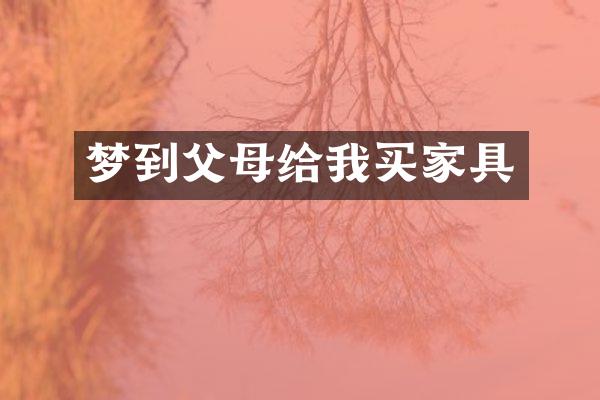梦到父母给我买家具