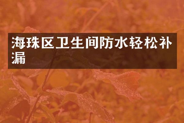 海珠区卫生间防水轻松补漏