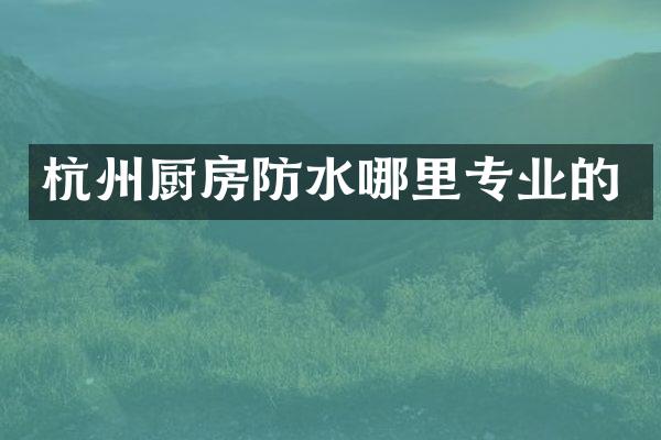 杭州厨房防水哪里专业的