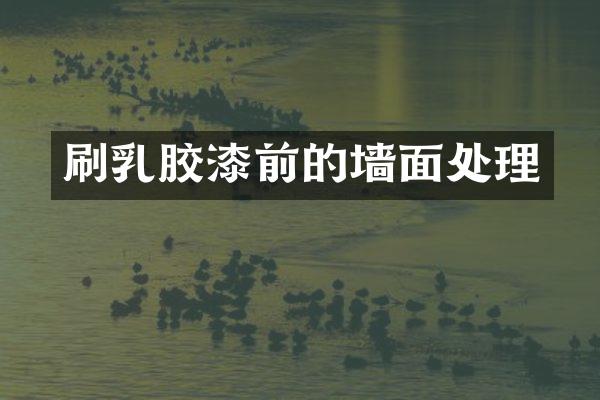 刷乳胶漆前的墙面处理