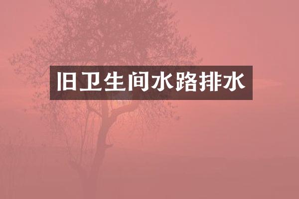 旧卫生间水路排水