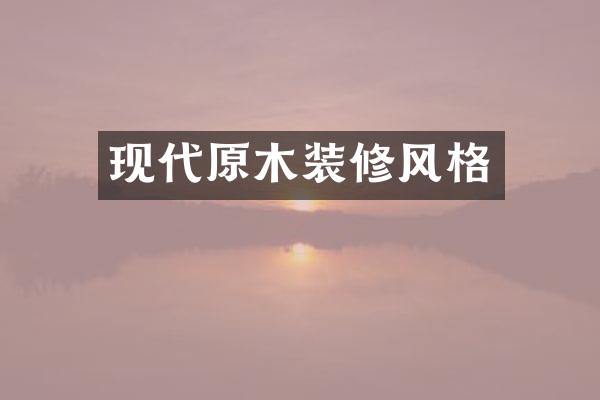 现代原木装修风格