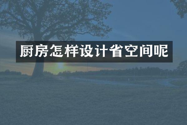 厨房怎样设计省空间呢