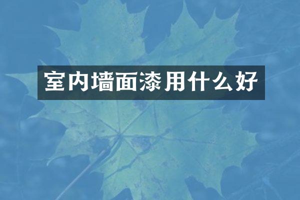 室内墙面漆用什么好