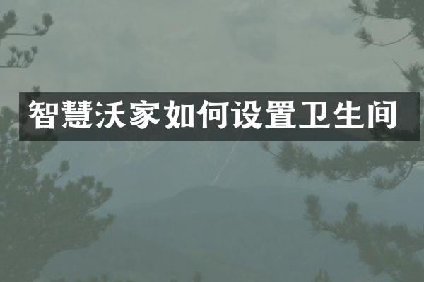 智慧沃家如何设置卫生间