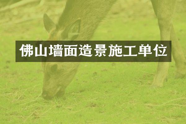 佛山墙面造景施工单位