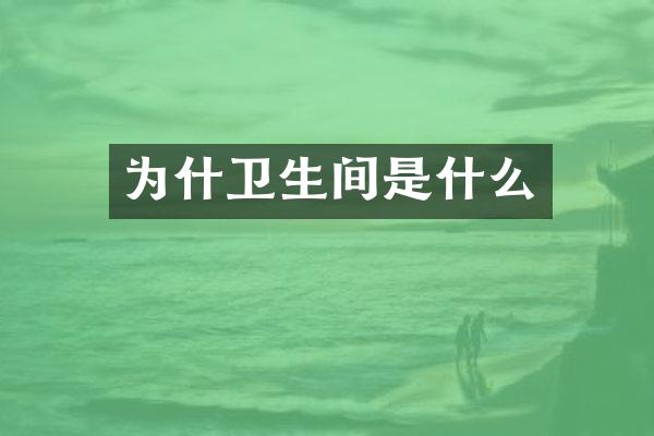 为什卫生间是什么