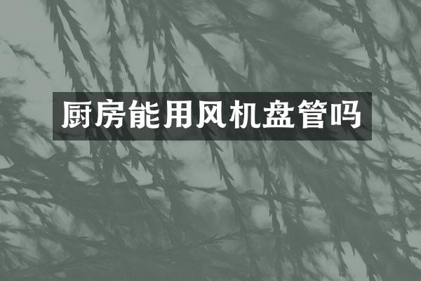 厨房能用风机盘管吗