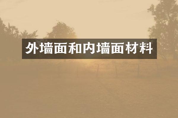 外墙面和内墙面材料