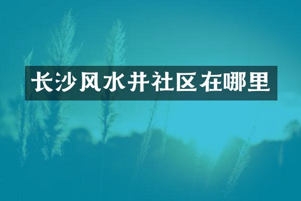 长沙风水井社区在哪里