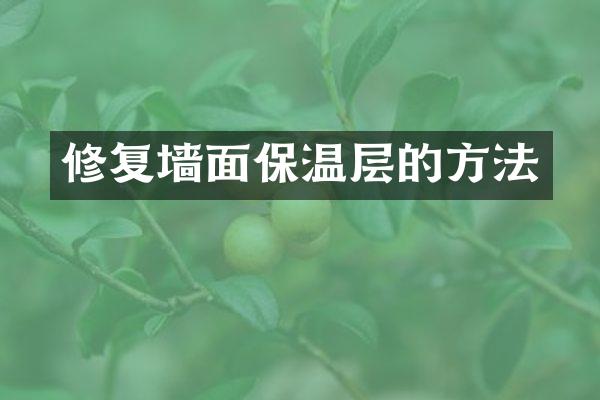 修复墙面保温层的方法