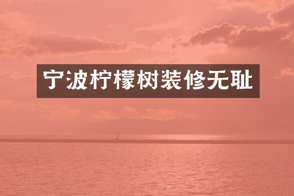 宁波柠檬树装修无耻