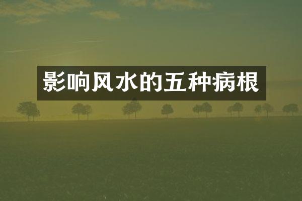 影响风水的五种病根