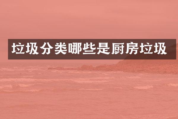 垃圾分类哪些是厨房垃圾