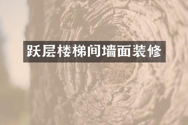 跃层楼梯间墙面装修