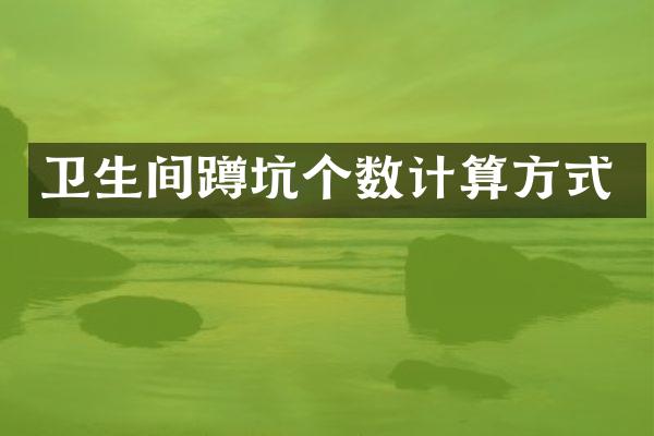 卫生间蹲坑个数计算方式
