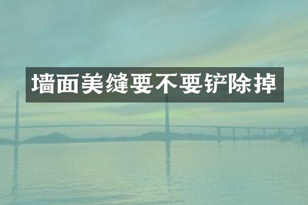 墙面美缝要不要铲除掉