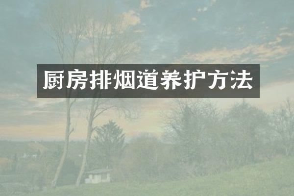 厨房排烟道养护方法