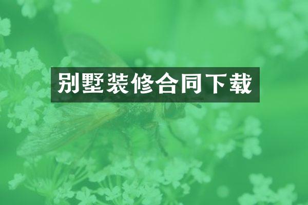 别墅装修合同下载