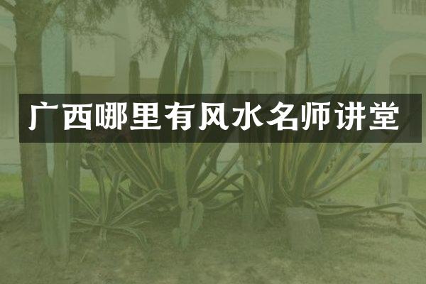 广西哪里有风水名师讲堂