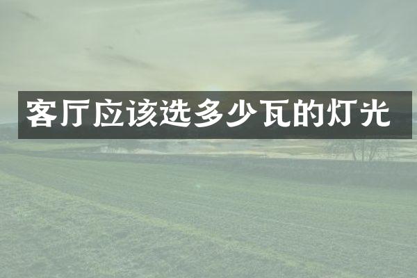 客厅应该选多少瓦的灯光