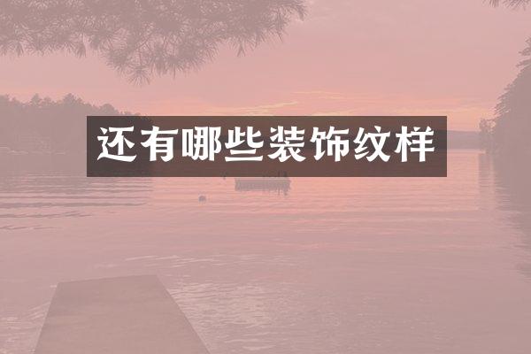 还有哪些装饰纹样