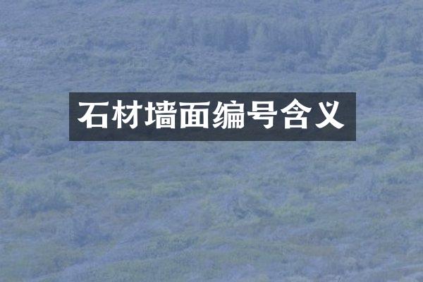 石材墙面编号含义