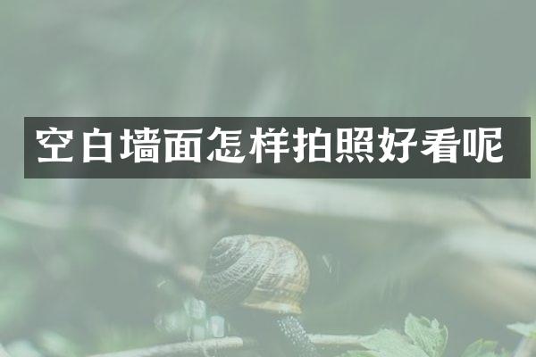 空白墙面怎样拍照好看呢